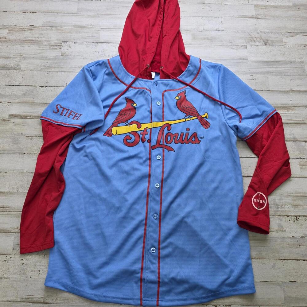 St. Louis Cardinals Hoodie Button-Up Jersey SGA -  Fan Gift Men's M
